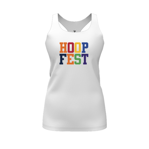 [FT0TRBWH-FYS-LOGO1] Decker Racerback Tank Top (Female Youth S, White, Logo 1)