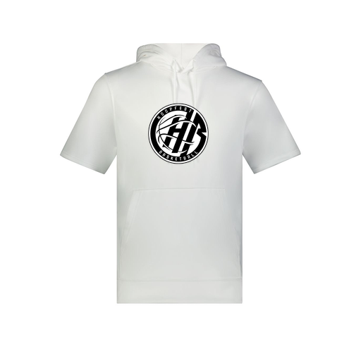 [6871.005.S-LOGO2] Men's Dri Fit Short Sleeve Hoodie (Adult S, White, Logo 2)