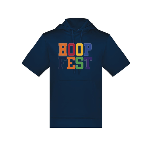 [6871.065.S-LOGO1] Men's Dri Fit Short Sleeve Hoodie (Adult S, Navy, Logo 1)