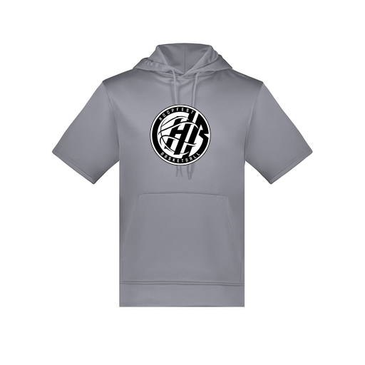 [6871.059.S-LOGO2] Men's Dri Fit Short Sleeve Hoodie (Adult S, Gray, Logo 2)