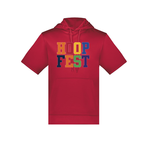 [6871.083.S-LOGO1] Men's Dri Fit Short Sleeve Hoodie (Adult S, Red, Logo 1)