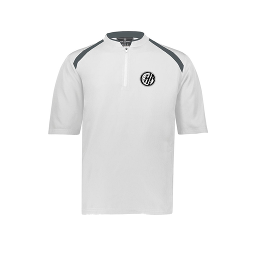 [229581-AS-WHT-LOGO2] Men's Dugout Short Sleeve Pullover (Adult S, White, Logo 2)