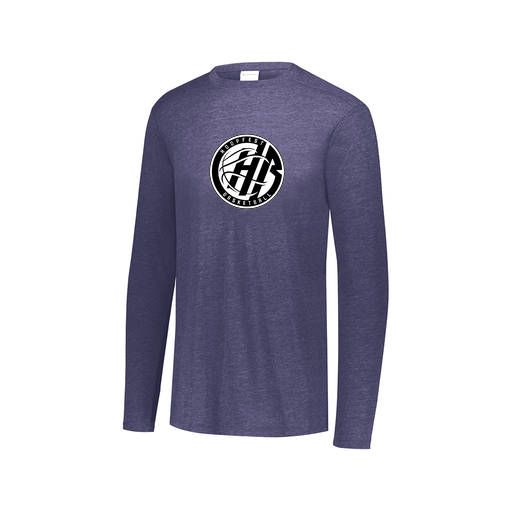 [FTLCUBNV-AXS-LOGO2] Decker Men's Tri-Blend T-Shirt - Long Sleeve (Adult XS, Navy, Logo 2)