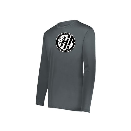 [222823.059.S-LOGO2] Youth LS Smooth Sport Shirt (Youth S, Gray, Logo 2)