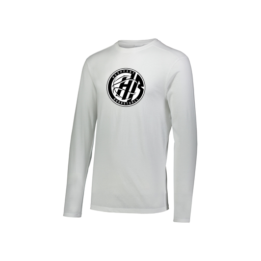 [3076.005.S-LOGO2] Youth LS Ultra-blend T-Shirt (Youth S, White, Logo 2)