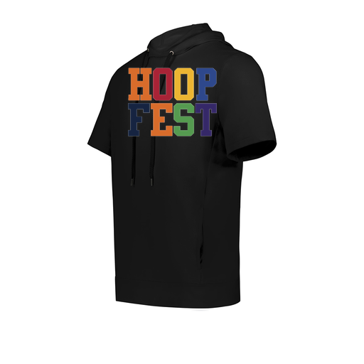 [222605.080.S-LOGO1] YOUTH VENTURA SOFT KNIT SHORT SLEEVE HOODIE (Youth S, Black, Logo 1)