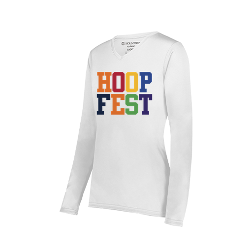 [222824.005.S-LOGO1] Ladies LS Smooth Sport Shirt (Female Adult S, White, Logo 1)